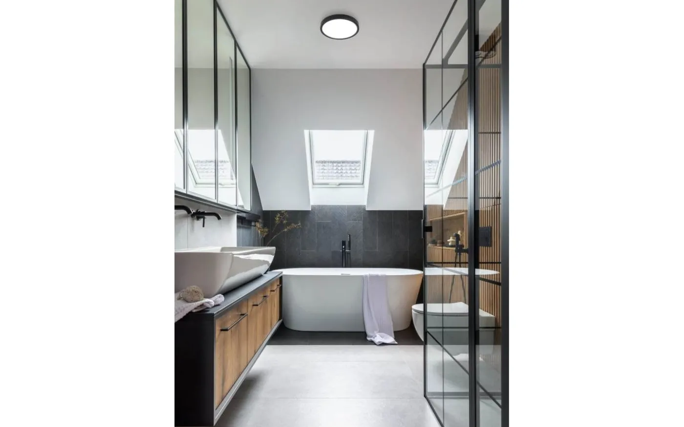 Fueva 5 Plafond 29cm LED 3000K 20,5W Svart IP44