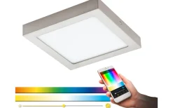 Fueva Plafond 22,5cm Eglo Connect LED 2700-6500K + RGB 15,6W Nickel