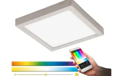 Fueva Plafond 30cm Eglo Connect LED 2700-6500K + RGB 21W Nickel