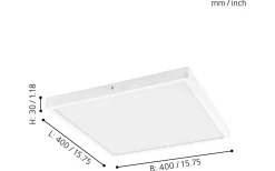 Fueva Plafond 40cm LED 4000K 22W Vit