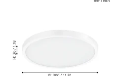 Fueva Plafond 30cm LED 2700-6500K 20W med Fjärrkontroll Vit
