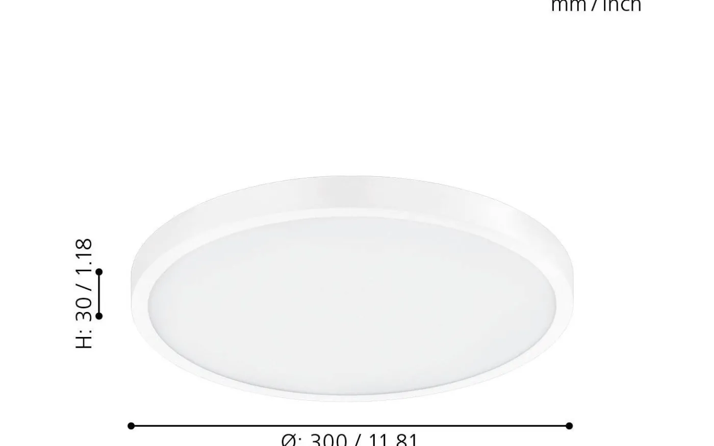 Fueva Plafond 30cm LED 2700-6500K 20W med Fjärrkontroll Vit