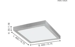 Fueva Plafond 40cm LED 4000K 22W Silver