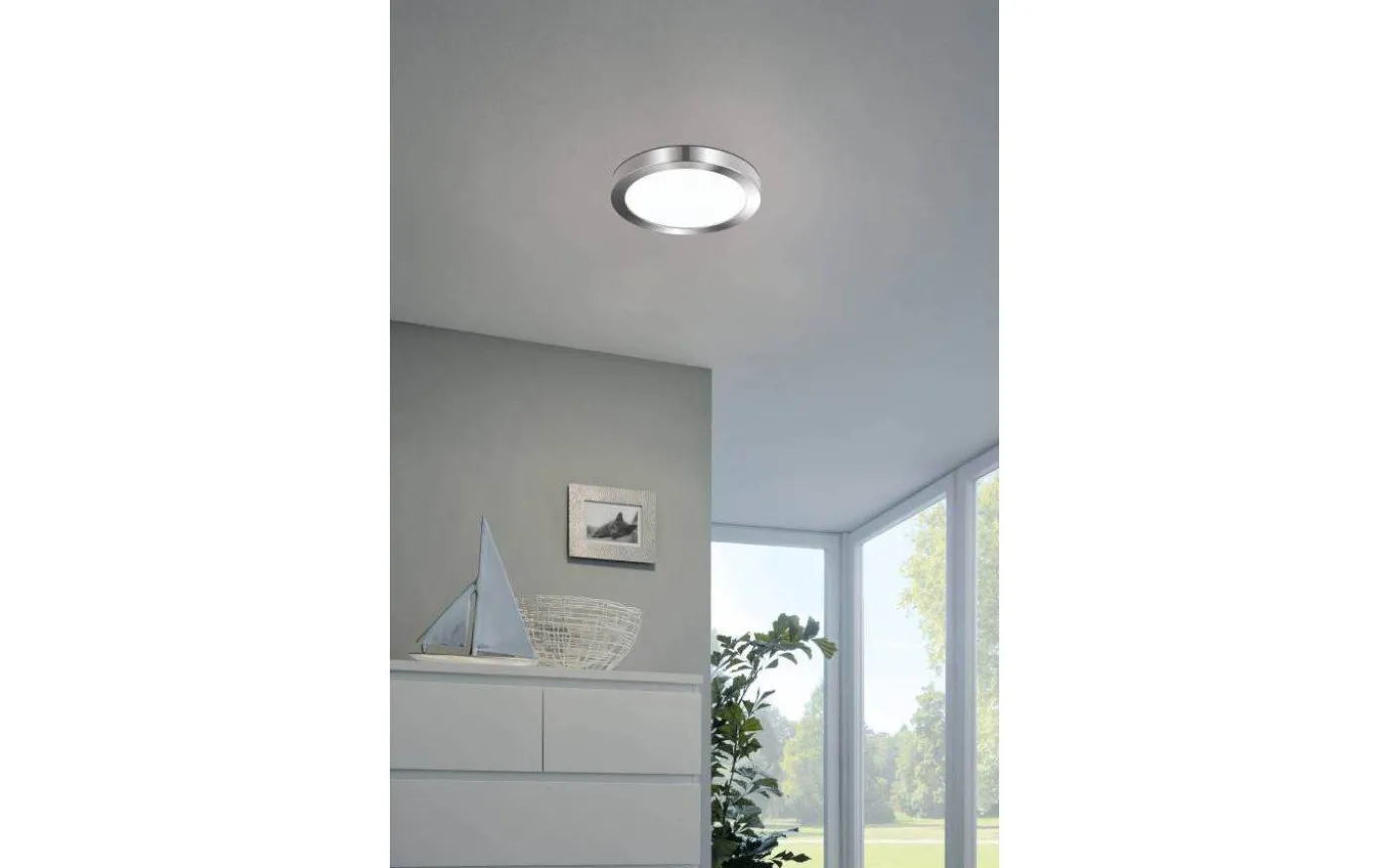 Fueva Plafond 29cm LED 20,5W 4000K Krom IP44