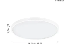 Fueva Plafond Rund 60cm LED 3000K 27W Vit