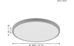 Fueva Plafond Rund 40cm LED 4000K 22W Silver