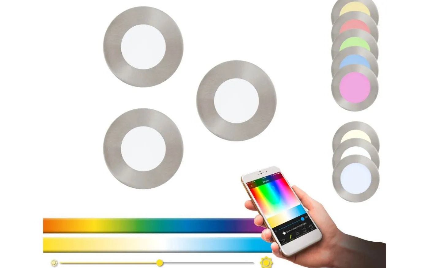 Fueva-C Eglo Connect Spotlight 3-Pack LED RGBW 3x3W Nickel