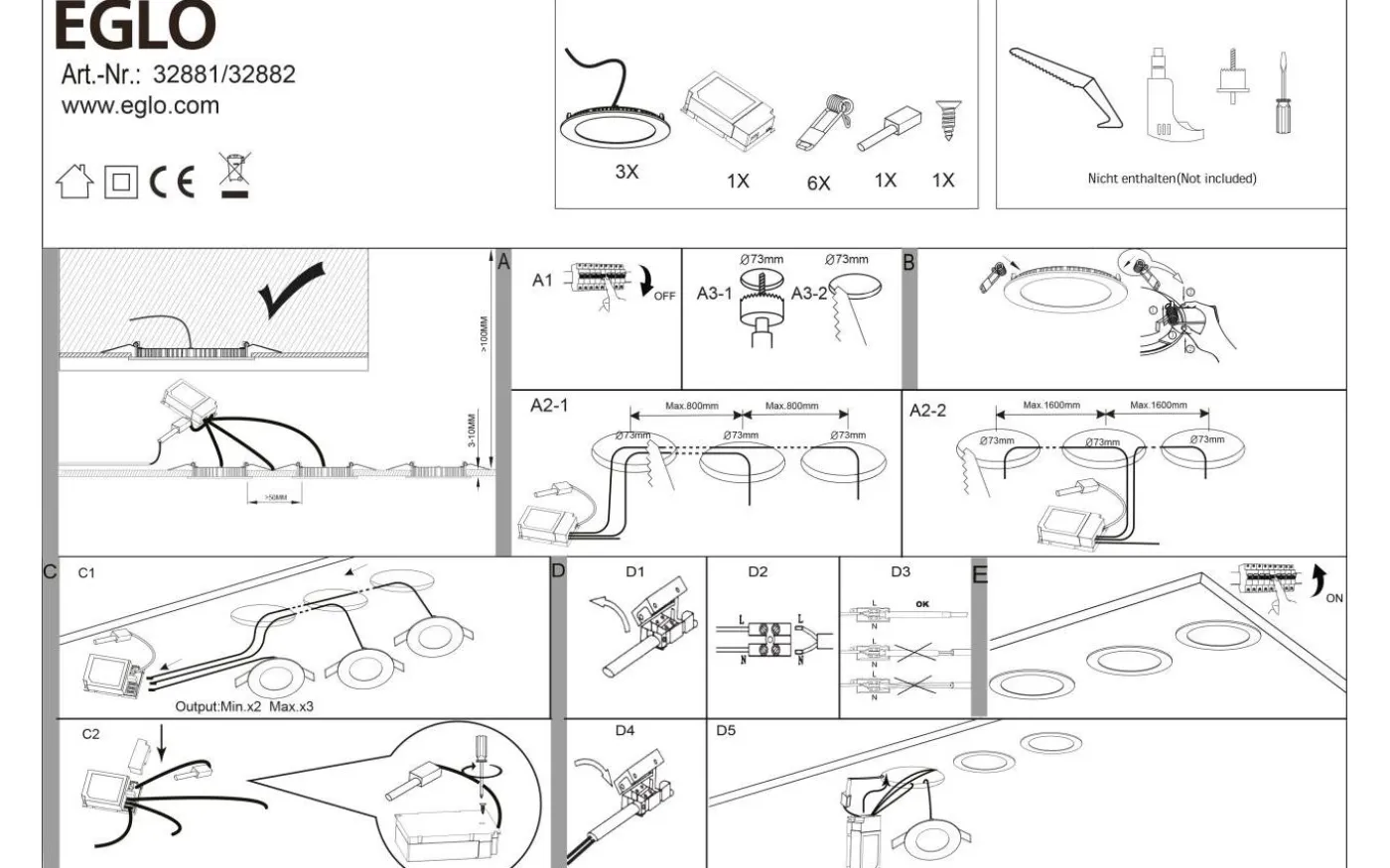 Fueva-C Eglo Connect Spotlight 3-Pack LED RGBW 3x3W Nickel