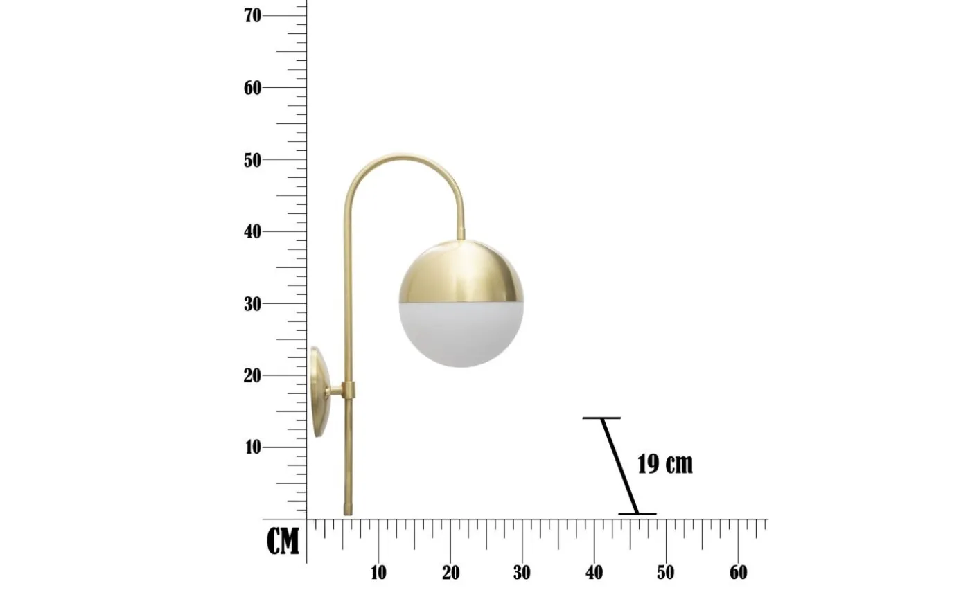 Fusion Vägglampa 51cm Guld