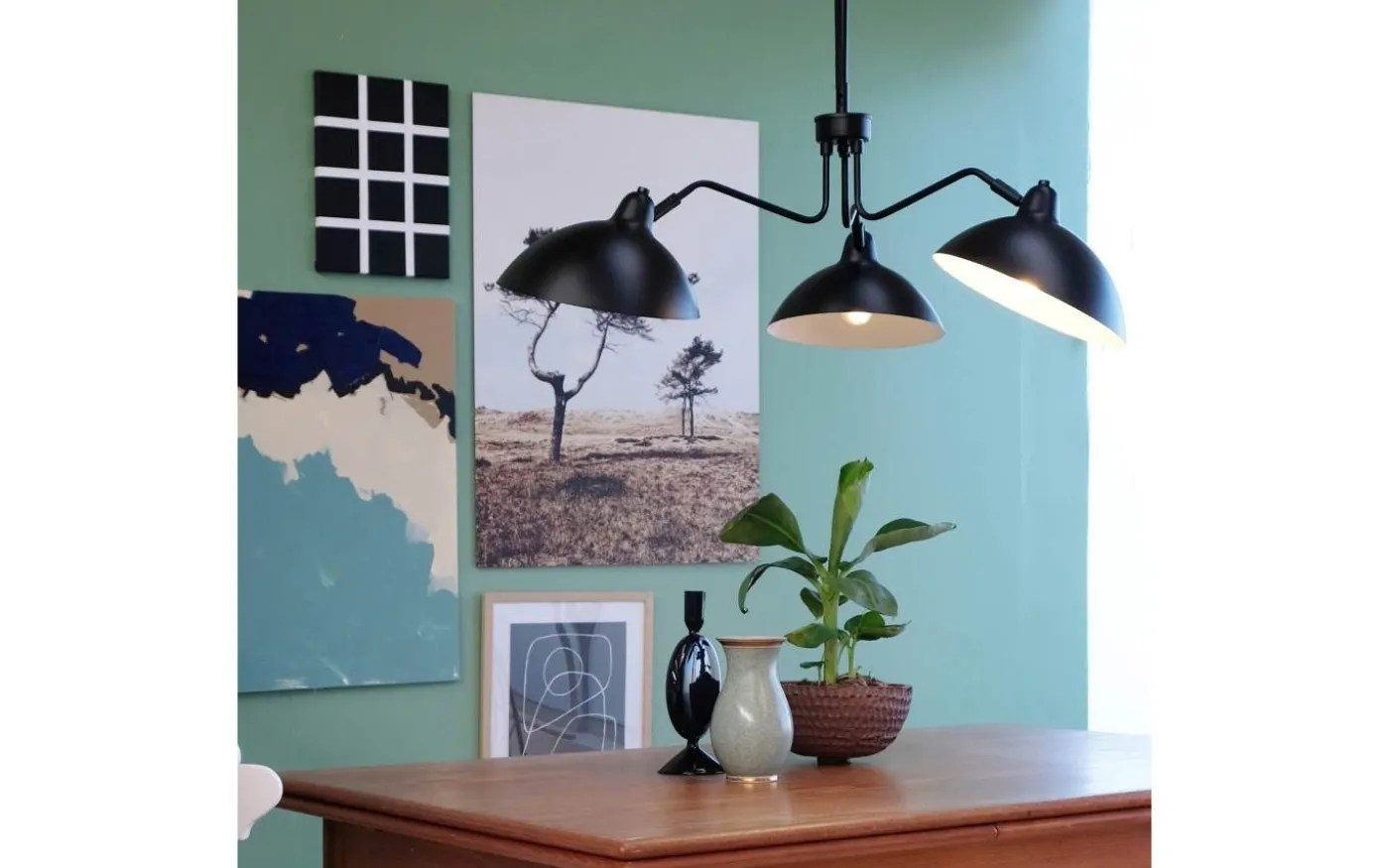 Futura Taklampa 95cm 3-arm Mattsvart