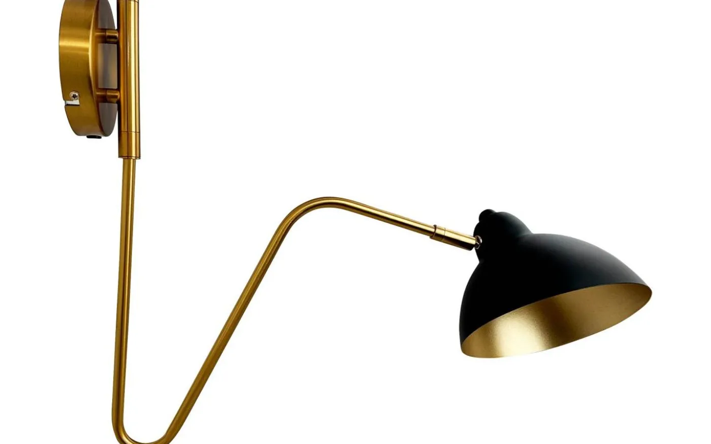 Futura Vägglampa Svart med Mässingsarm