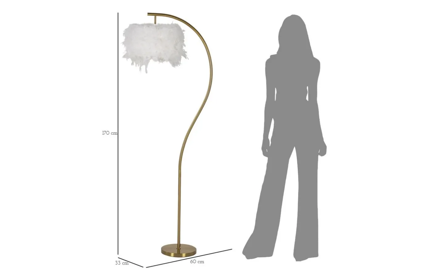 Future Golvlampa Fjädrar 170cm Guld