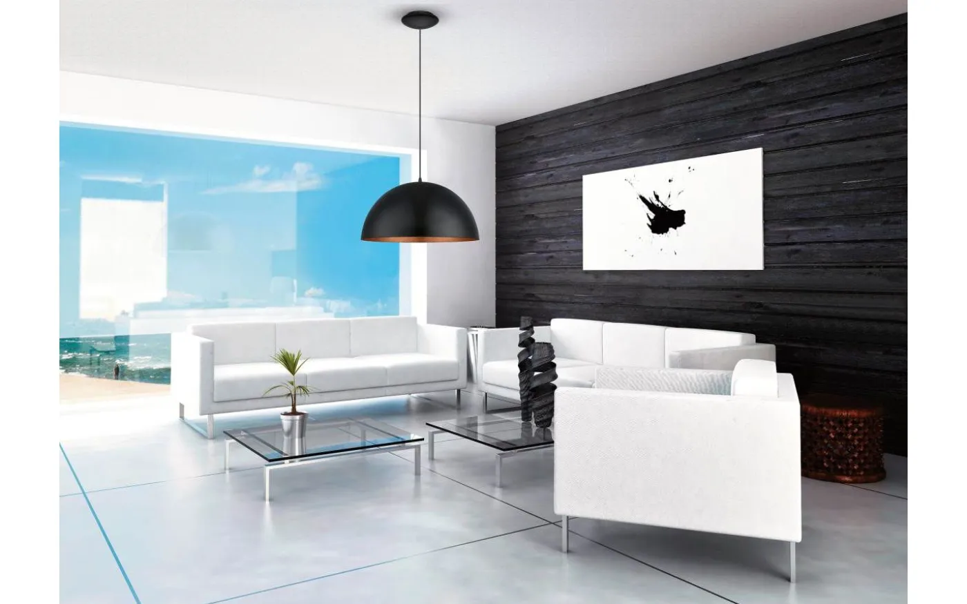 Gaetano Taklampa 53cm Svart/Koppar