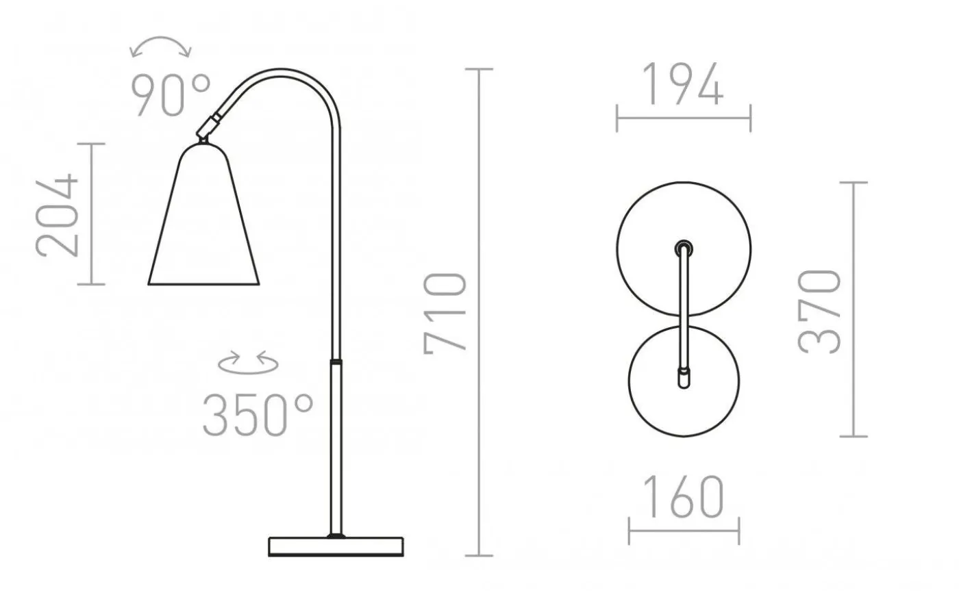 Garbo Bordslampa 71cm Svart krom