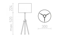 Gardette Bordslampa 75cm Svart/Aluminium
