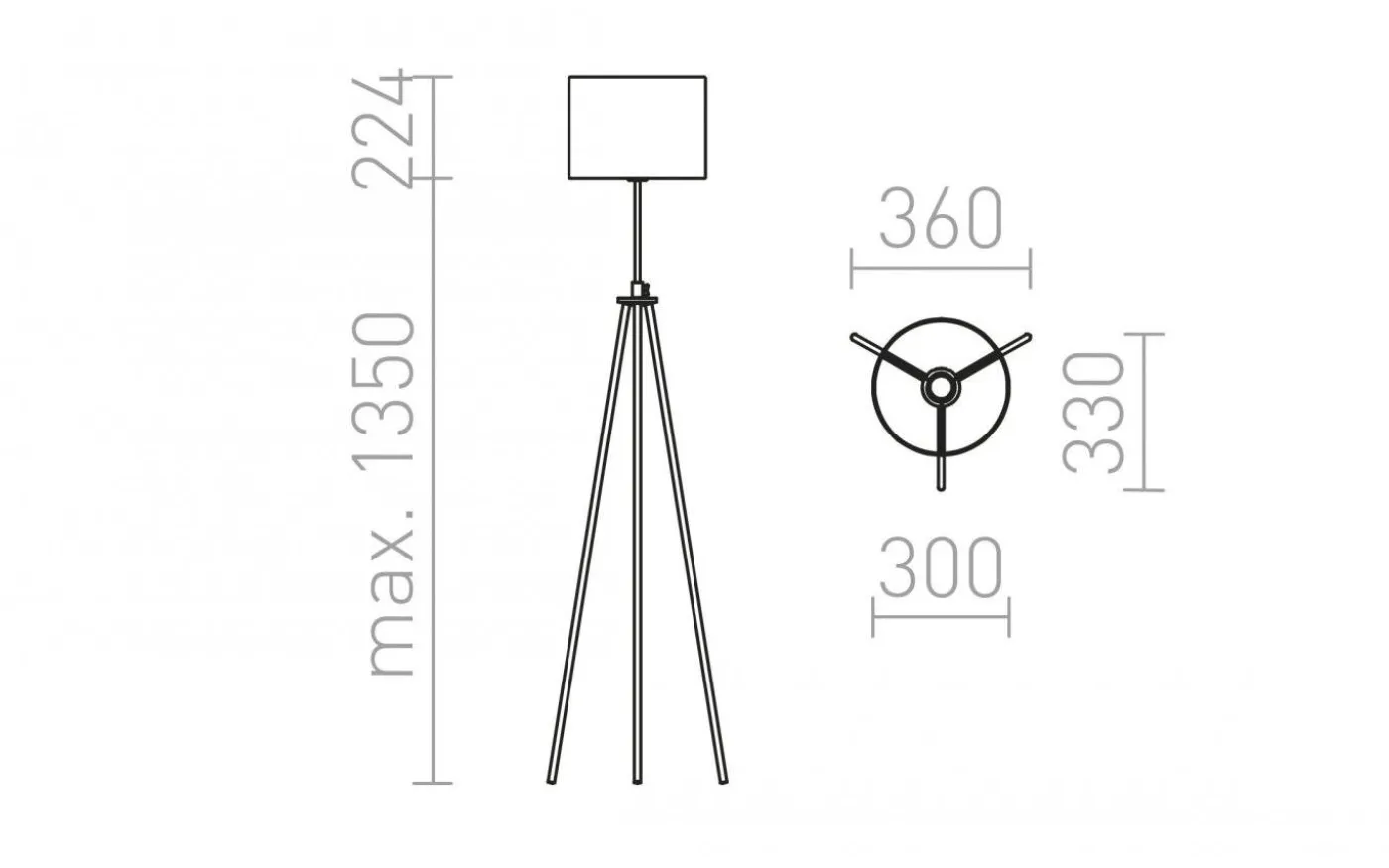 Gardette Golvlampa 158cm Svart/Aluminium E27