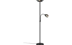 Gerry Golvlampa 2xE27 + E14 mattsvart med läslampa