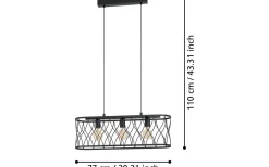 Giltspur Taklampa 77cm Svart