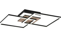 Giro Plafond LED fyrkantig träimitation/mattsvart