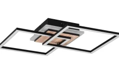 Giro Plafond LED fyrkantig träimitation/mattsvart