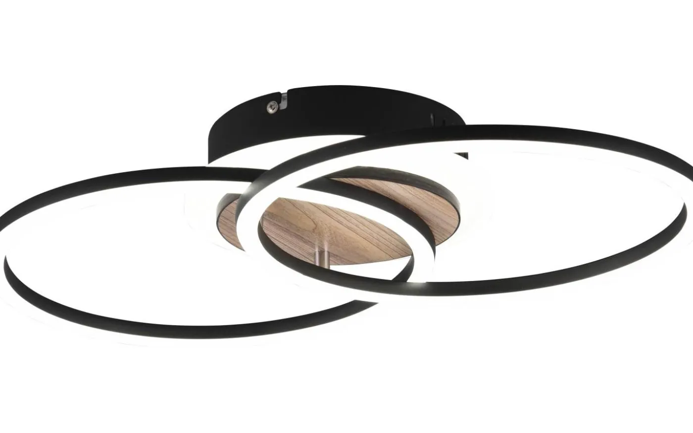 Giro Plafond LED rund träimitation/mattsvart