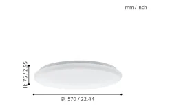 Giron Plafond 57cm LED 3000-5000K 36W med Fjärrkontroll Vit