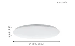 Giron Plafond 76cm LED 3000-5000K 54,5W med Fjärrkontroll Vit