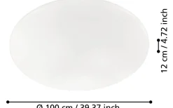 Giron Plafond 100cm LED 3000-5000K 80W med Fjärrkontroll Vit