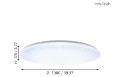Giron Plafond 100cm LED 3000-5000K 73W Kristall med Fjärrkontroll Vit