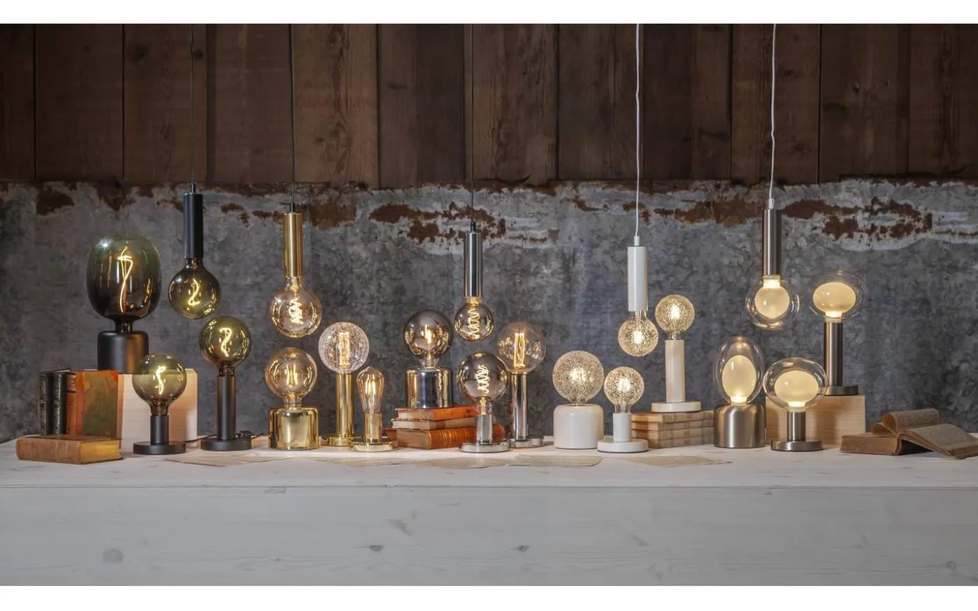 Glans Bordslampa 10cm Borstat Stål