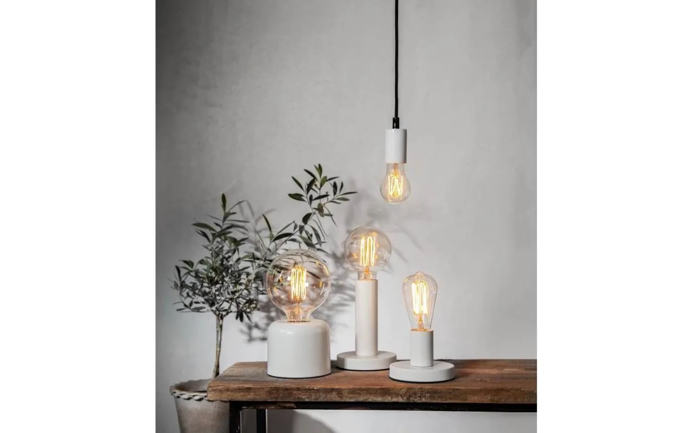 Glans Bordslampa 8,5cm Vit