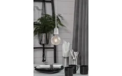 Glaze Textilsladd 5m med Porslinssockel E27 Vit