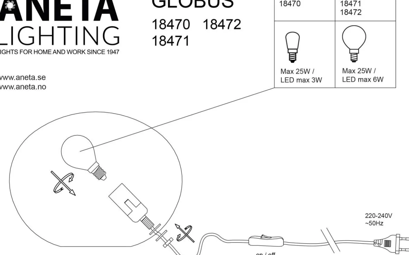 Globus Bordslampa 18cm Brun