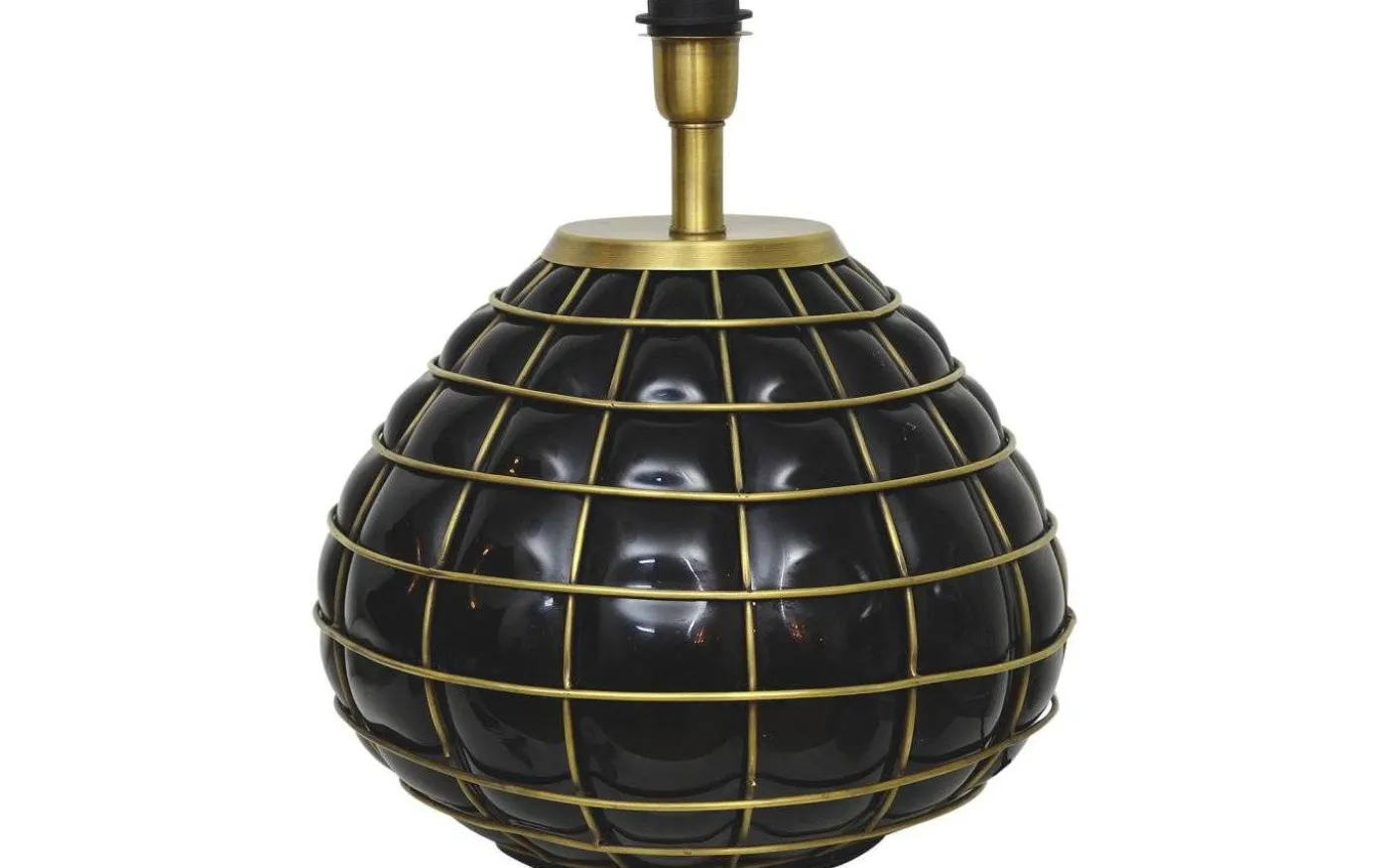 Gloria Lampfot 42cm Svart Glas/Mässing