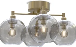 Gloria Plafond 46cm 4L Mässing/Rökfärgat Glas