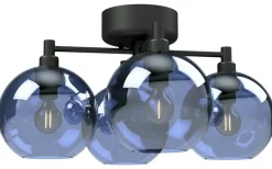 Gloria Plafond 46cm 4L Svartstruktur/Blått Glas