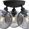 Gloria Plafond 33cm 3L Svartstruktur/Rökfärgat Glas