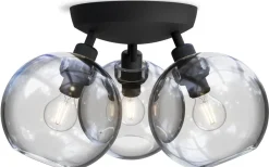 Gloria Plafond 33cm 3L Svartstruktur/Klart Glas