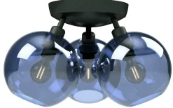 Gloria Plafond 33cm 3L Svartstruktur/Blått Glas