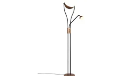 Golvlampa LED Chris kaffebrun med läslampa