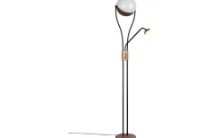 Golvlampa LED Chris kaffebrun med läslampa