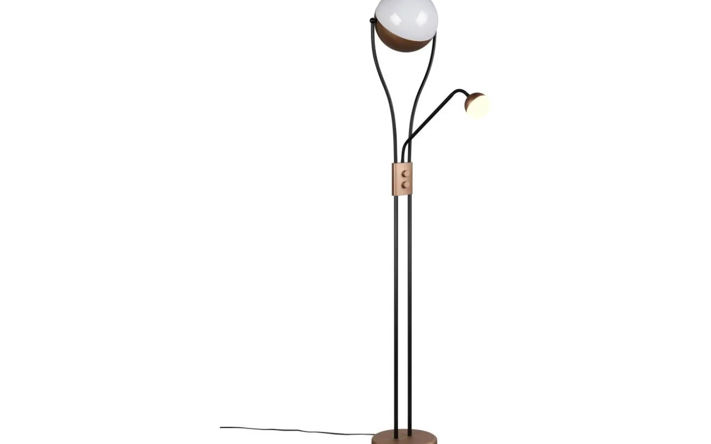 Golvlampa LED Chris kaffebrun med läslampa