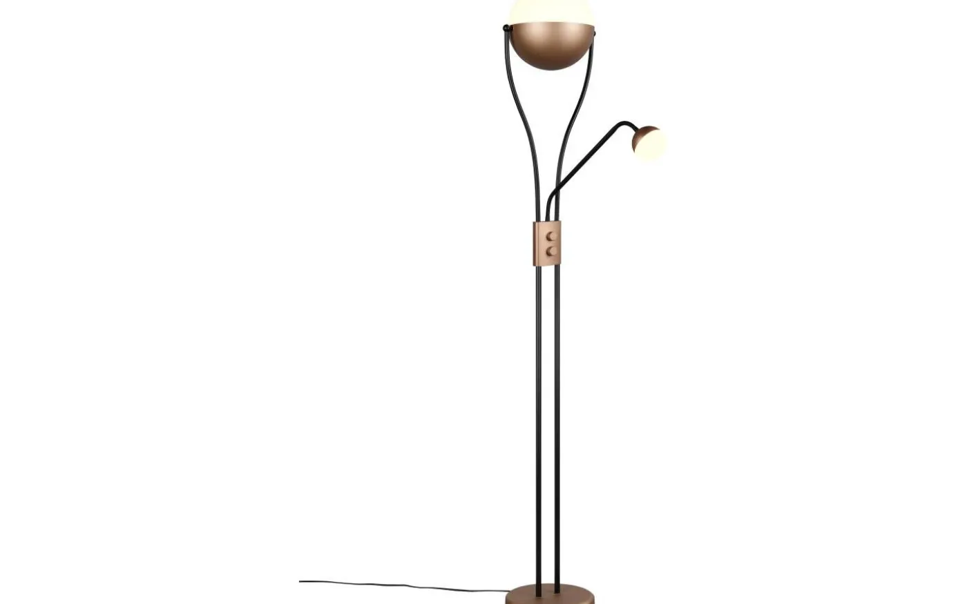 Golvlampa LED Chris kaffebrun med läslampa