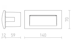 Gordiq L Vägglampa LED Antracitgrå