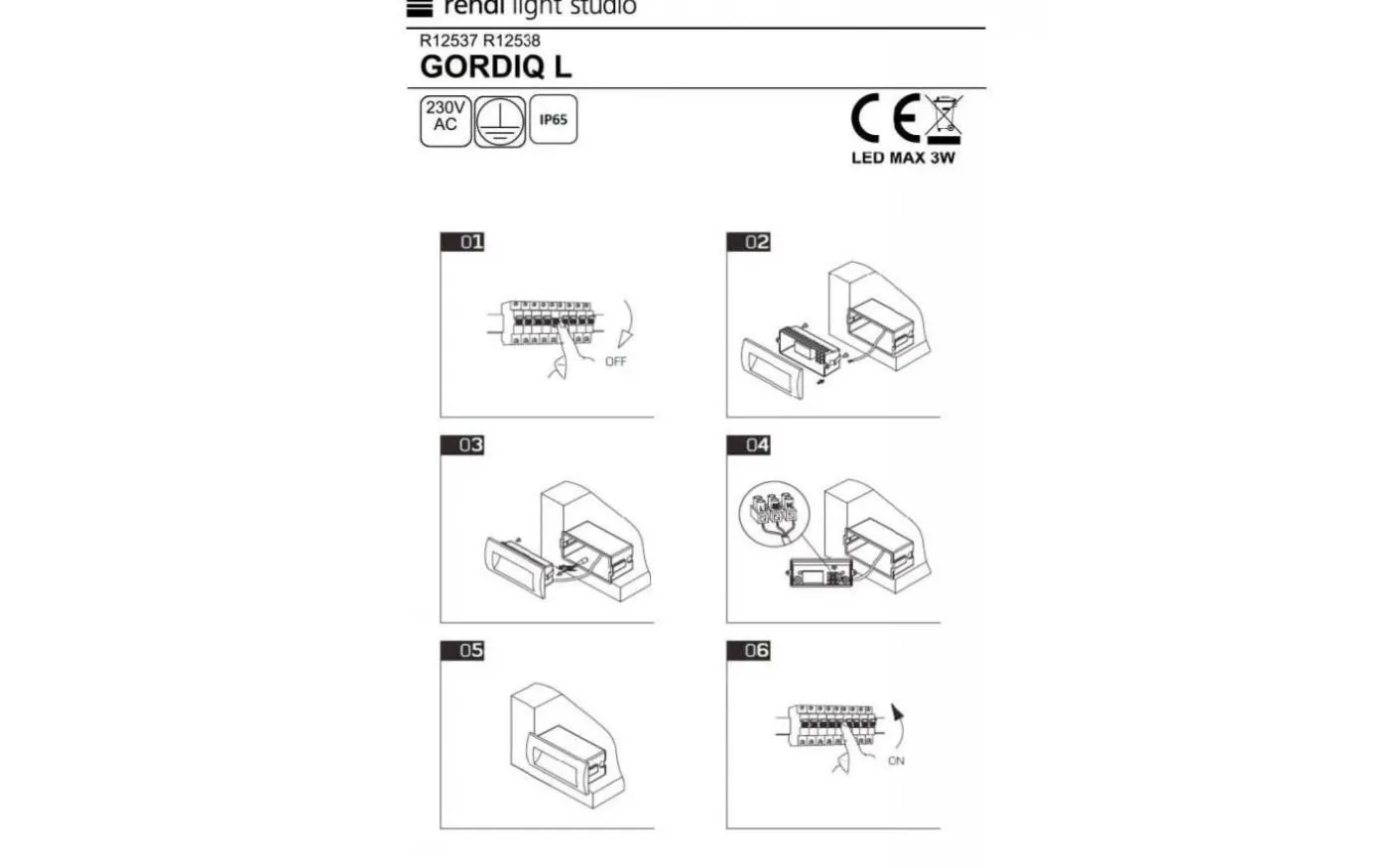 Gordiq L Vägglampa LED Antracitgrå