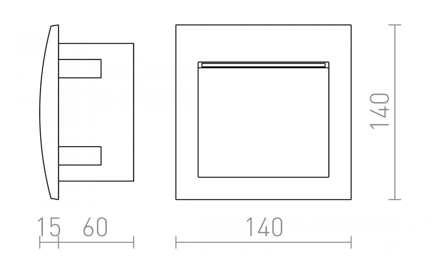 Gordiq M Infälld Vägglampa Antrasitgrå LED 3W IP65 3000K
