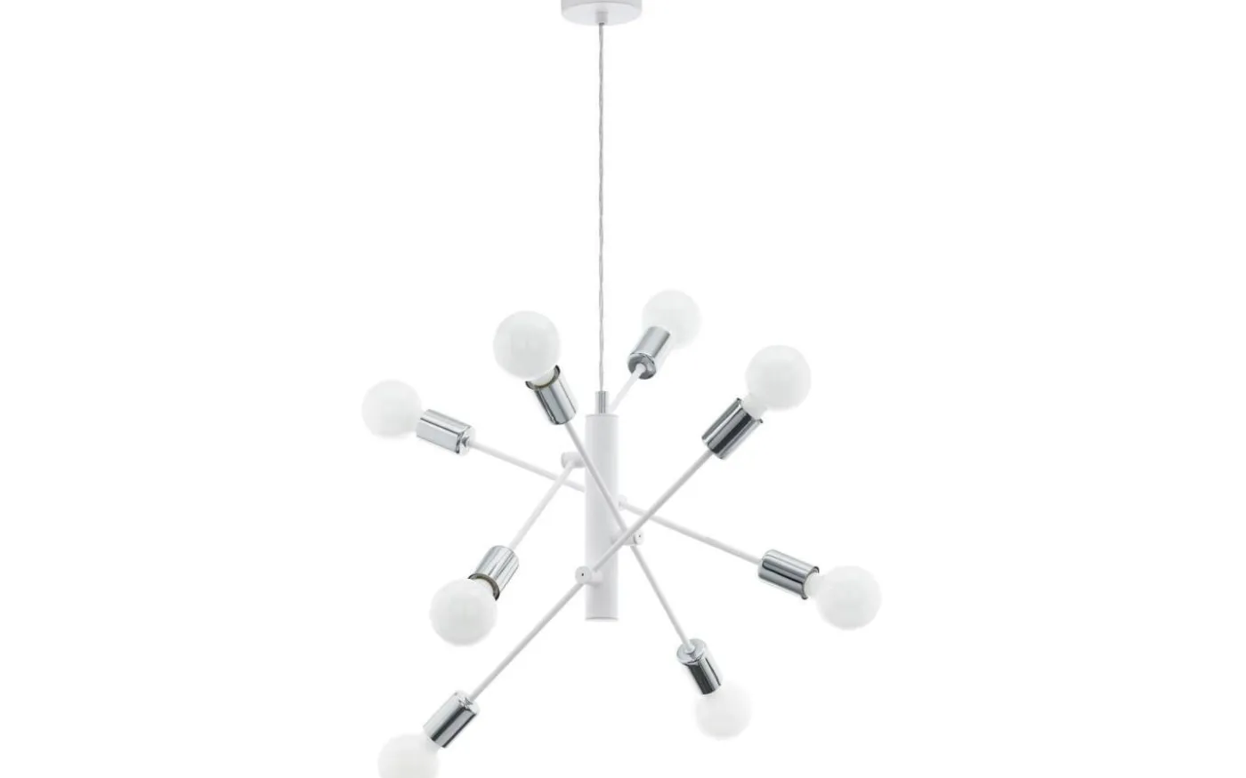 Gradoli Taklampa 71cm 8L Vit/Krom