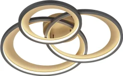 Granada Plafond LED 3-delad 71cm matt svart/guld