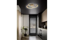 Granada Plafond LED 3-delad 71cm matt svart/guld