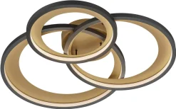 Granada Plafond LED 3-delad 71cm matt svart/guld